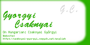 gyorgyi csaknyai business card